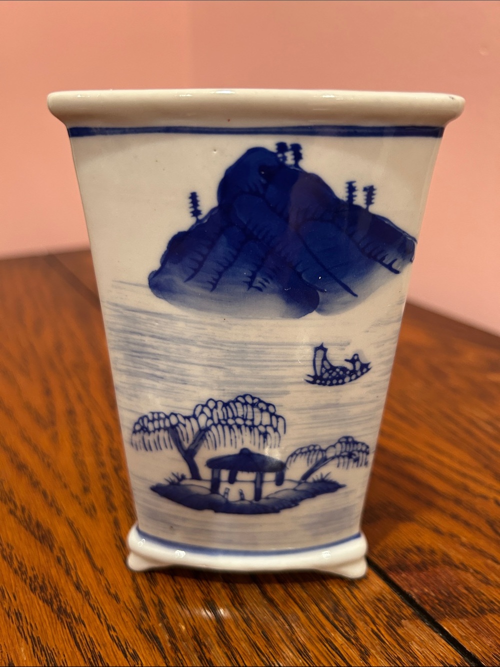 Blue and White Porcelain Vase - Classic Scenic Design